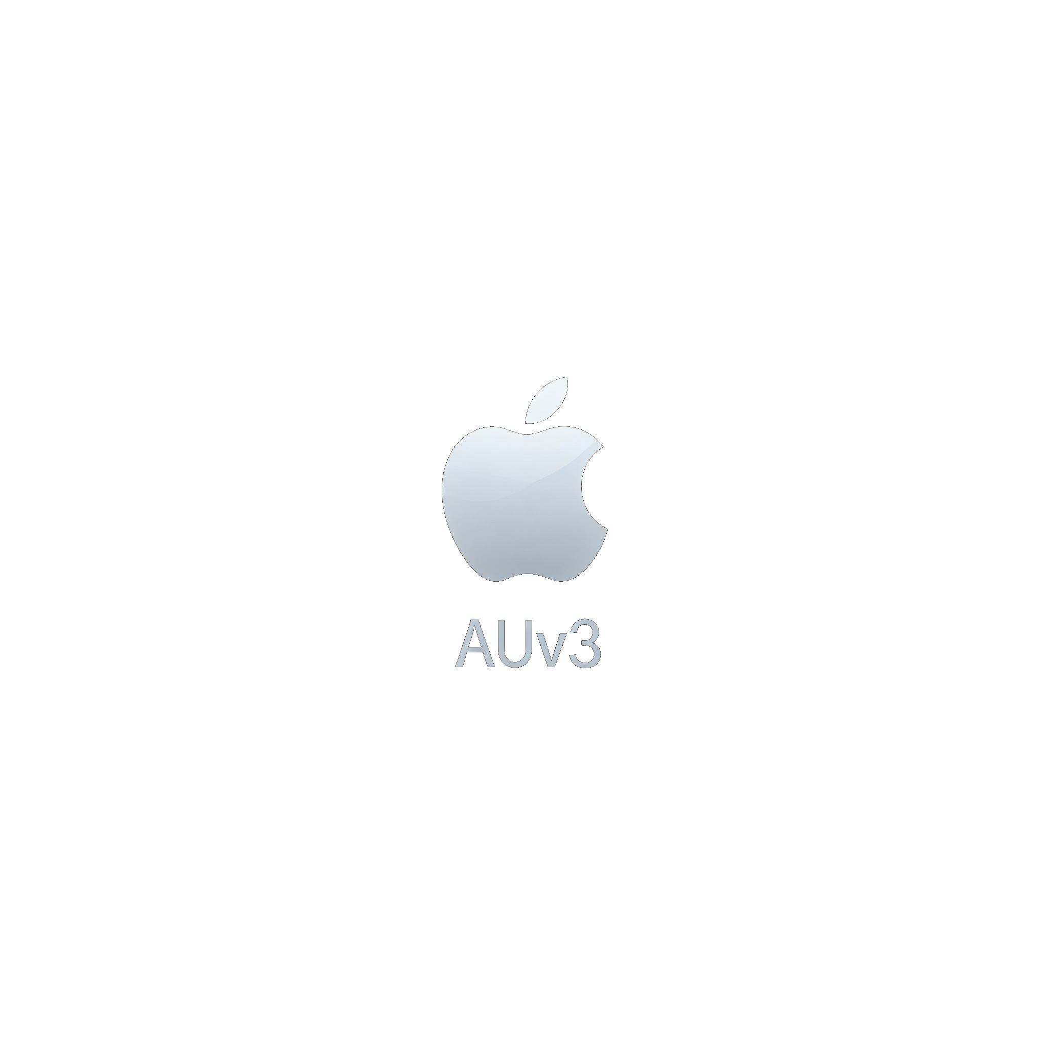 Apple logo with A U V 3 under it.